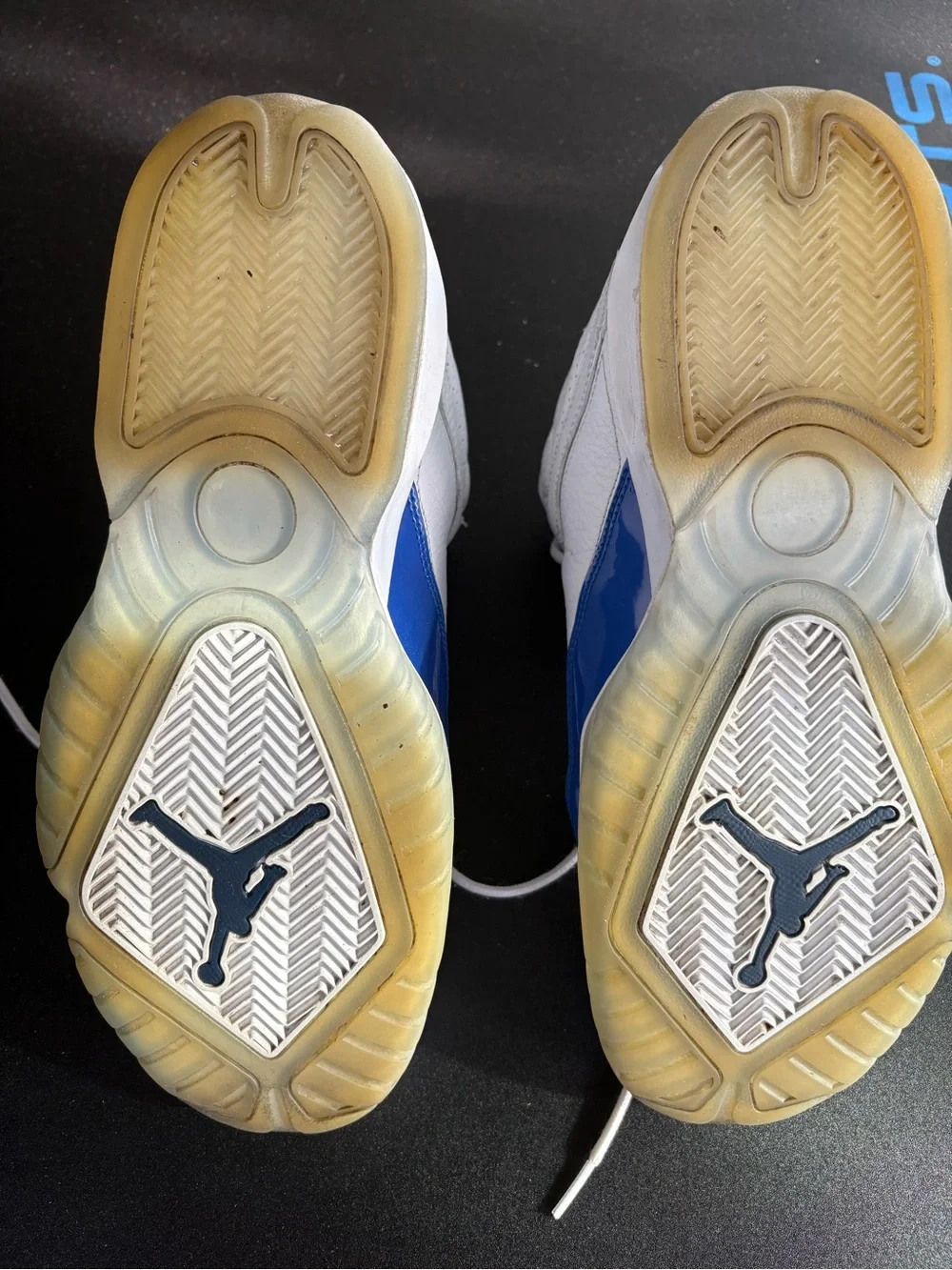 Jordan Retro 11 Style White Blue Silver Basketball Sneakers Size 12